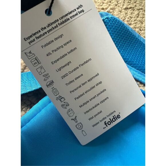 The Foldie 40L Travel Bag in Azure Blue - Picture 5 of 5